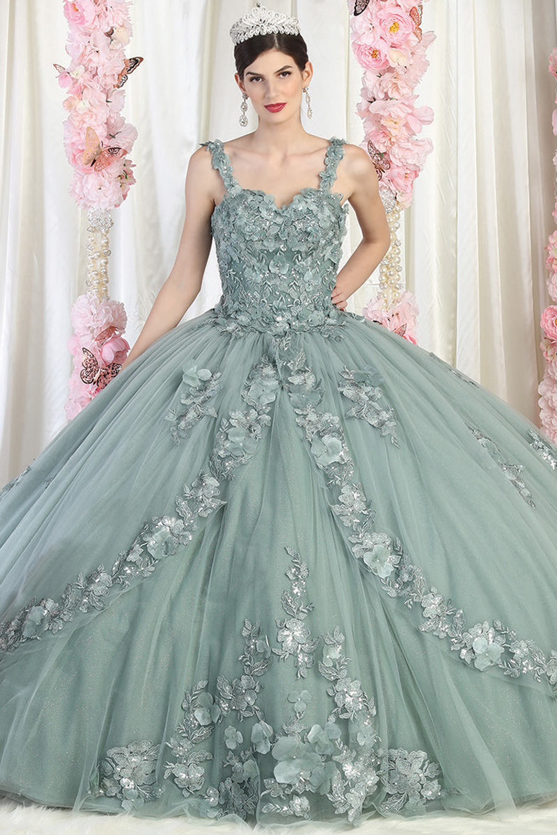 3D Floral Applique Quinceanera Ballgown